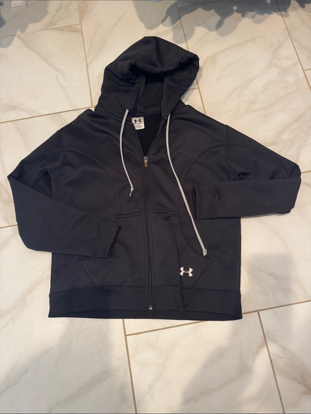 Under Armour Black Full-Zip Hooded Jacket with Logo